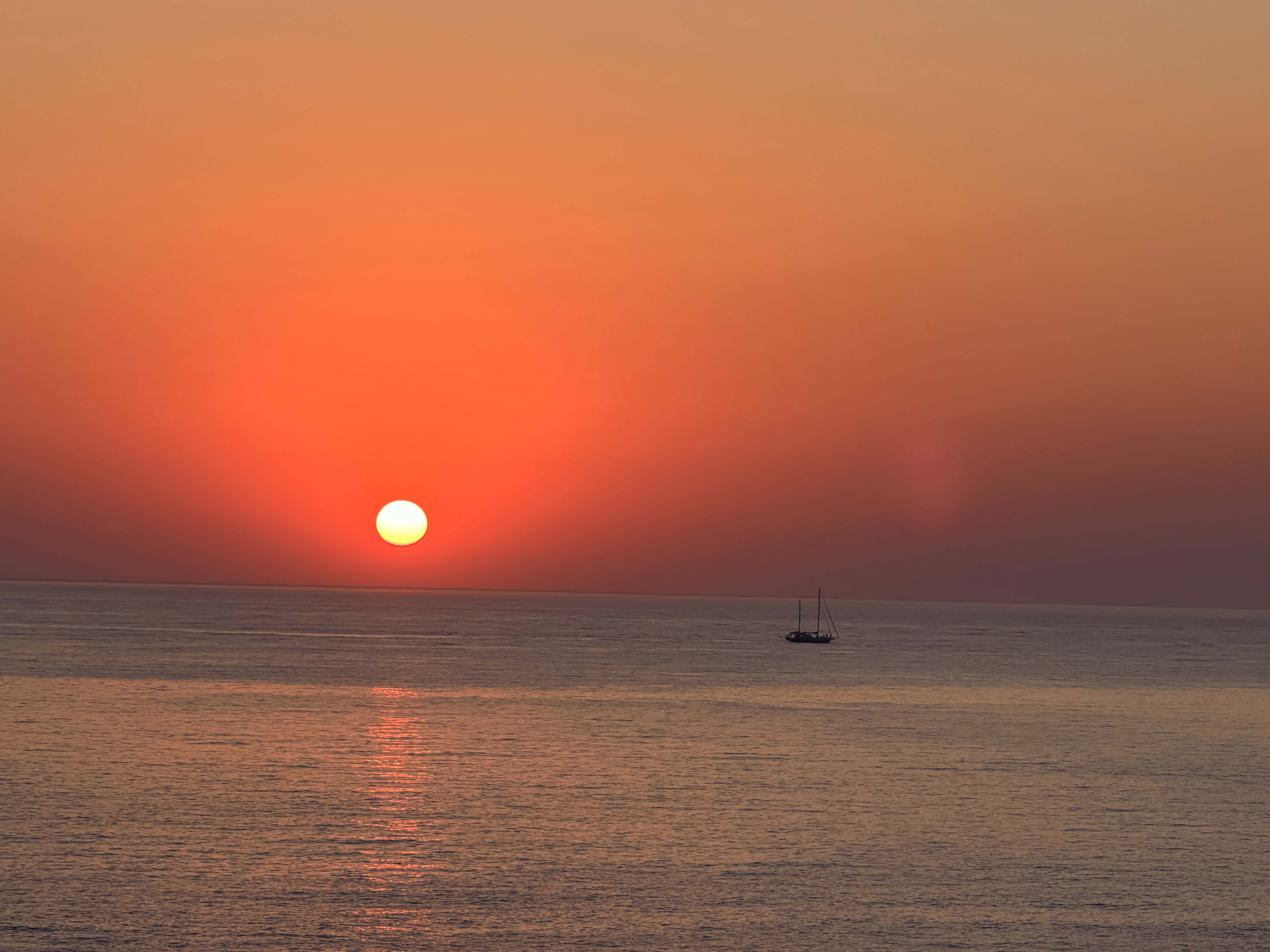Sunset over the Aegean from the villa